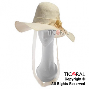 SOMBRERO CAPELINA NAT C/FLOR ORGANZA HS2938-2 x 1